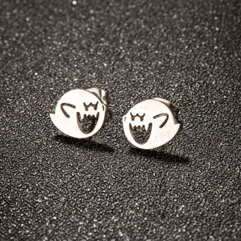 Super Mario King BOO ghost stud earrings